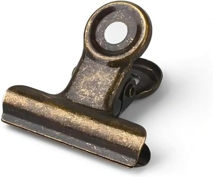antik pirinç küçük buldog klipsleri, 30 adet menteşe klipsi 2,5 cm (2,5 cm) metal bağlayıcı klips, dosya kağıt para kıskaçları, etiketler, dükkanlar, ofis ve ev mutfağı için (bronz, 22 mm)