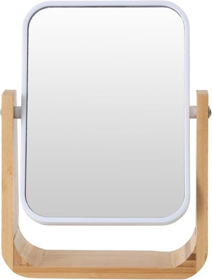 Bambu Büyüteçli Ayna Beyaz 16x5.8x21.8