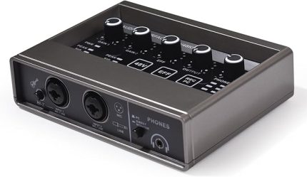 Ses Arayüzü Profesyonel Kayıt XLR o Arayüz DSP Reverb 48V Phan Güç Ses Kartı 16bit/48kHz Çözünürlük Müzik Kaydı için Tak ve Çalıştır Çevrimiçi Karaoke Vokal Kaydı