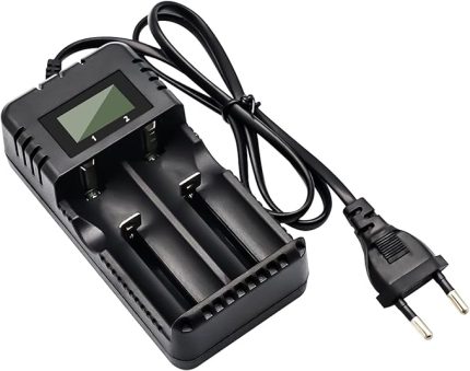 Şarj Cihazı LCD Ekran Lityum İyon Pil Şarj Cihazı Akıllı Hızlı Şarj 2 Yuvalı Kafa Çok Sayıda 3,7 V 26650/18650/14500/16340 Lityum İyon Piller ile Uyumlu (Small)