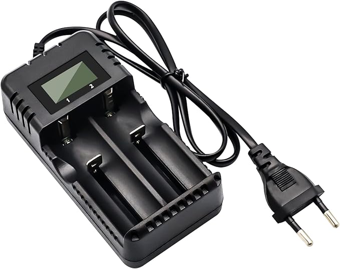 Şarj Cihazı LCD Ekran Lityum İyon Pil Şarj Cihazı Akıllı Hızlı Şarj 2 Yuvalı Kafa Çok Sayıda 3,7 V 26650/18650/14500/16340 Lityum İyon Piller ile Uyumlu (Small)