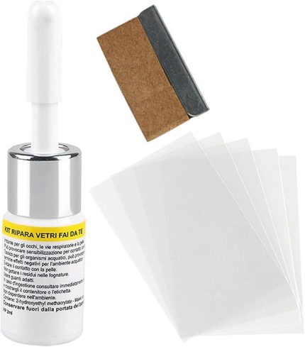 Cam tamir seti (beyaz) – Nano cam otomobil için tamir sıvısı | Yıldız şeklinde çatlaklar, talaşlar için sı cam talaş onarım aracı
