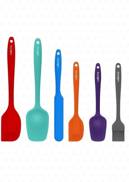 Drongo Isıya Dayanıklı Yanmaz Yapışmaz Silikon Spatula Seti 6 Parça Karışık Renkli