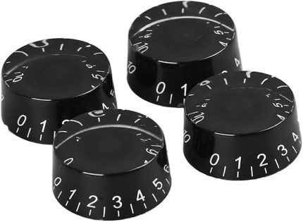 Gitar Kontrolü Düğmesi Hacim Tonu Gitar Kontrolü Üstü İçin Açık Plastik Set Enstrüman Aksesuar (Siyah)