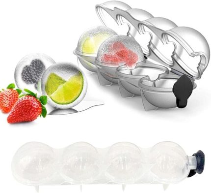 Top Şeklinde Buz Yapma Dondurucu Kalıbı Buzluk Küre 4'lü Şekil