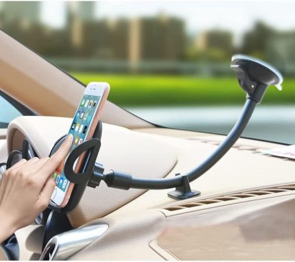 TR-55 Araç İçi Esnek Telefon Tutucu 3ü1 Arada Orta Konsol - Ön Cam ve Havalandırma Çıkışı (Gri)