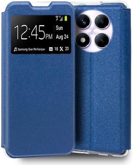 Flip-Cover Xiaomi için, Redmi Note 14 Pro için, düz, mavi