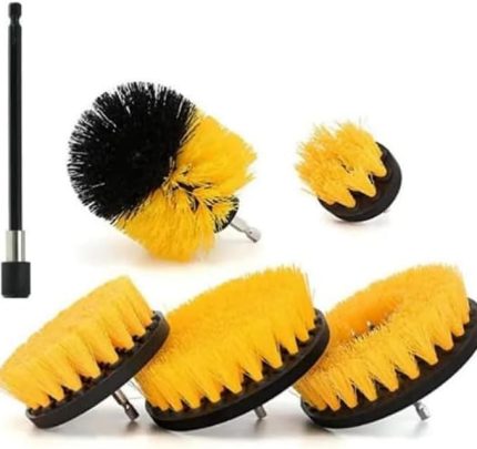 Hygiene Matkap Ucuna Takılan Profesyonel Temizlik Fırçası 5 Parça ve 15 cm Uzatma Çubuğu Sarı MUF-01