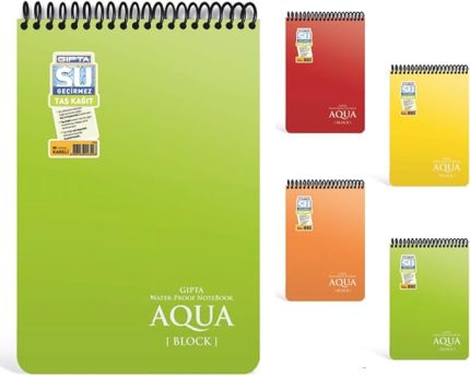 126237 Bloknot A6 Aqua Block Spiralli Pp 80 Yaprak Kareli 1922