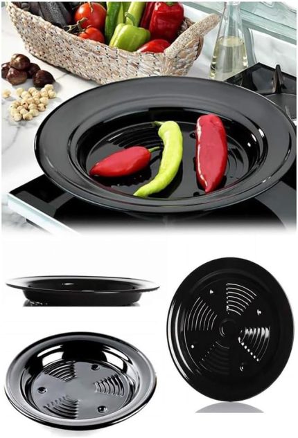Ocak Üstü Emaye Közleme Tavası, Patlıcan, Biber, Kestane ve Mısır Közle, Ocak Üstü Patlıcan Közlemeç, Pratik Közmatik, Pratik Kestanematik (32cm)
