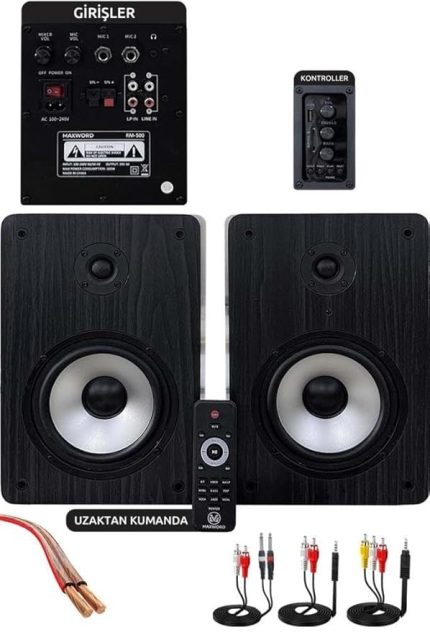 RM-500 Aktif Stüdyo Referans Monitörü 5 İNÇ ÇİFT Bluetooth USB 180 Watt