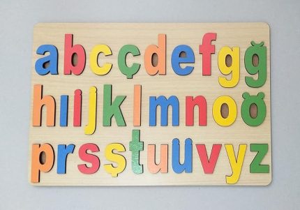 zeka EDKZEKA-Ahşap Alfabe Bul Tak-Küçük Harfler-Renkli