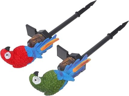 2 Adet Güneş Enerjili Papağan Aydınlatması LED Dekoratif Çim Lamba Dış Manzarası için