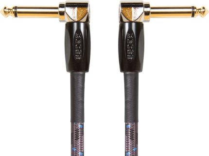BIC-1AA Studio Grade Instrument Cable, Patch/pedal kablosu, sağ açılı 1/4 inç konnektörler, 1 ft/30 cm uzunluk