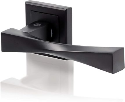 Verona Serisi 35-ZR-8x8-A001-KT-56-11, Rozetli Oda Tipi Kolu, Siyah Mat Kaplama, Parçalar Dahildir