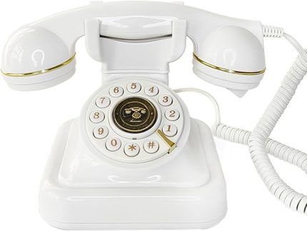 Sesli Misafir Defteri Düğün Telefonu, Sesli Telefon Misafir Defteri, Kişiye Özel Sesli Mesajlar Kaydedin, Gelin Duşu, Doğum Günü Partisi, Bebek Duşu, Yıldönümü, Nişan İçin Vintage Stil (Beyaz