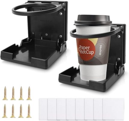 Araç içecek tutucu, 2 adet katlanabilir bardak tutucu, evrensel, 76 mm çapında, şişe tutucu, bardak tutucu, tekne, otomobil, kamyon, karavan için