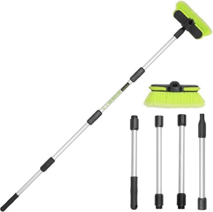 cm oto yıkama fırçası, teleskopik saplı, karavan, araba yıkama paspası, yumuşak kıllar, 4 el altında tutulan yerli, temizleme seti, kamyon, SUV, karavan, kar süpürme için