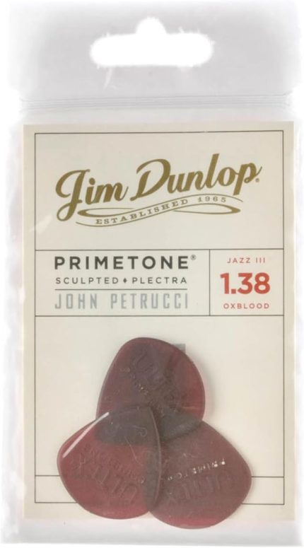 Médiators Jim 1,38mm John Petrucci Primetone Jazz III rouge 1,38mm sachet de 3