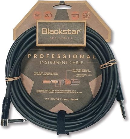 Pro Series enstrüman kablosu, düz, 1/4 inç açılı jak, bas/e-gitar/elektroakustik klavye/amplifikatör için 1/4 inç jak