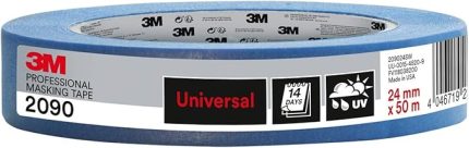 Hand-Masker 2090 profesyonel boya bandı, pürüzsüz yüzeyler için, UV ışınlarına dayanıklı, iç ve dış mekan, 24 mm x 50 m