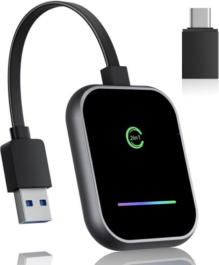 android için kablosuz carplay adaptörü, kablosuz carplay adaptörüne, tak ve çalıştır, dahili carplay ile otomobiller için istikrarlı araba kontrolü düşük gecikme dönüştürür