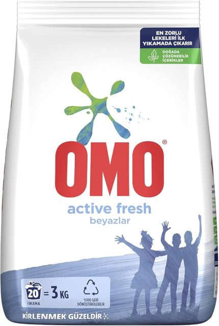 Active Fresh Beyazlar 20 yıkama Toz Çamaşır Deterjanı 3 Kg