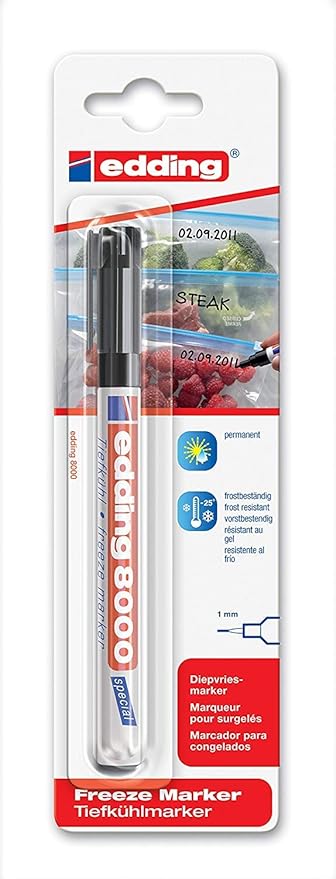 Özel Kalem EDDING 8000 Derin Dondurucu İşareti, 1 mm, Siyah