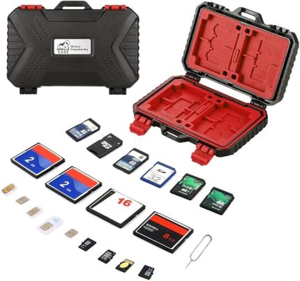Case 24 Slot Çoklu Hafıza Kartı ve Micro Sd Kart Taşıma Çantası Micro SD Kart Kutusu (Kırmızı)