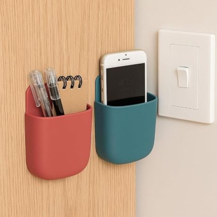 Yapışkanlı Masa Kenarı Organizer Cep – Kalem, Defter, Telefon Düzenleyici Saklama Kutusu | Masaya Zarar Vermeyen, Delmeden Uygulanan Pratik Organizer