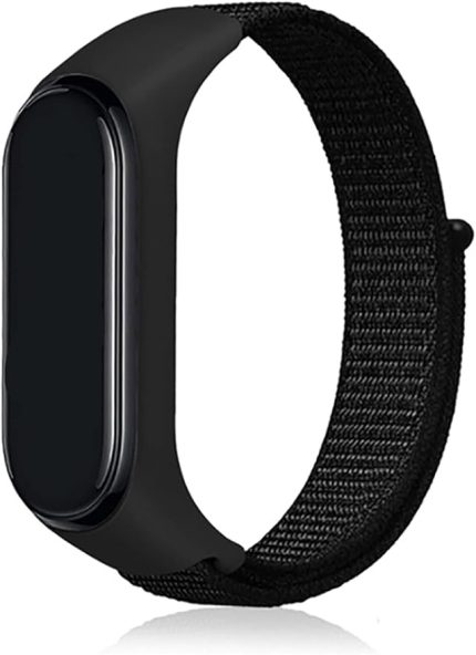 Xiaomi Mi Band 4 5 6 İle Uyumlu Kordon Ayarlanabilir Naylon Elastik Spor Yedek Bileklik Renkli Kayışı Kaliteli Hasır Örme Kordon Kayış (Siyah)
