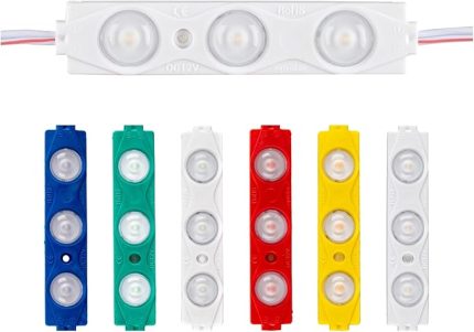 LED Mercekli Modül Led 12v | 1.2 Watt ve 1.5 Watt | 6 Farklı Renk Seçeneği | Tabela, Vitrin, Akvaryum, Tezgah, Makyaj Aynası Aydınlatma için (1.2 Watt | 10 Adet, Beyaz)