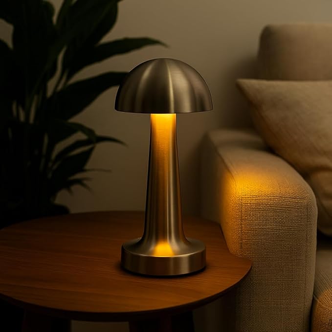 Gümüş Dokunmatik Şarjlı Masa Lambası – LED Işıklı, 3 Renk Modu (6500K-4000K-3000K), Dimlenebilir, USB Type-C Şarjlı, Taşınabilir Modern Tasarım, Yatak Odası, Ofis, Kafe ve Restoran Kullanımı - Görsel 4
