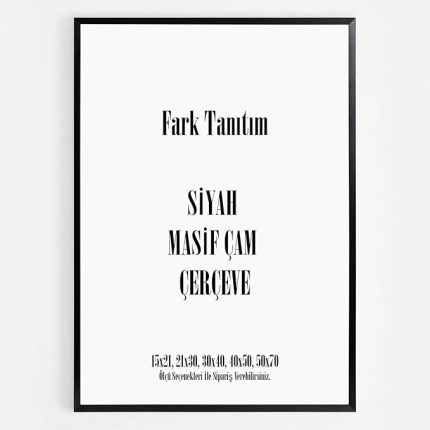 Tanıtım Premium Masif Çam Çerçeve - 3mm MDF Arkalık - 500 Mikron Kırılmaz Şeffaf PVC Ön Koruma - Şık ve Dayanıklı Duvar Ahşap Çerçevesi (Siyah, 21cm x 30cm)