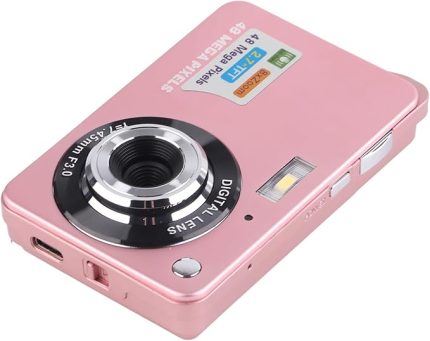dijital fotoğraf makinesi, 4K 8X zoom, sallanmayı önleyen vlog kamerası, 2,7 inç LCD ekranlı, entegre 550 mAh pil, öğrenciler, gençler, yetişkinler için hediyeler, (pembe)