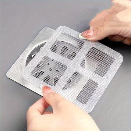 Yapışkanlı Banyo Gideri Süzgeci 10’lu Set – Tek Kullanımlık Evye Tıkanıklık Önleyici, Saç ve Çöp Tutucu, Hijyenik Lavabo Filtresi, 10x10 cm