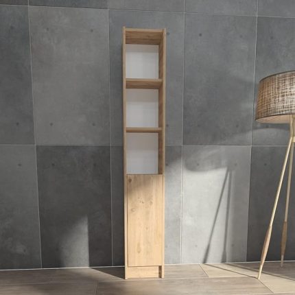 MOBİLYA FLAT30 KİTAPLIK 1 KAPAKLI KÜTÜPHANE ÇOK AMAÇLI DOLAP ÇAM