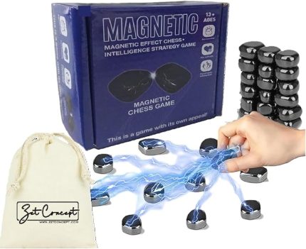 Keyifli Manyetik Taş oyunu - Mıknatıslı Satranç Oyunu, Mıknatıslı Taş Oyunu, Eğitici Masa Oyunu, Konsantrasyon ve Mantıksal Düşünme Geliştirici, Ebeveyn-Çocuk İletişimi, Gençler için parti oyunu