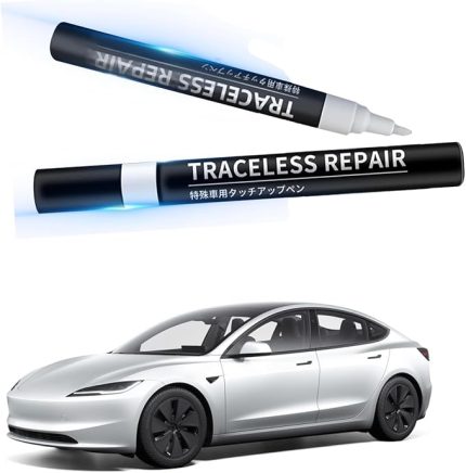 Tesla Model 3 Highland için rötuş boyası, gövde ışınları onarım kiti, tükenmez kalem ucu ve fırça 2'si 1 arada raylar onarım kalemi araba tamir (inci beyaz)
