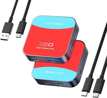 Switch için Yakalama Kartı, ACASIS Yakalama Kartı ve Yerleştirme İstasyonu 2'si 1 arada, Nintendo/Akış/Toplantı için 1080P 60FPS Video Yakalama Kartı, 2*USB-A 3.0 (USB c Yakalama Kartı)