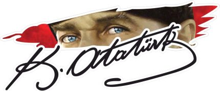 Mustafa Kemal Atatürk İmza Türk Bayrağı Sticker 20 x 8,5 cm