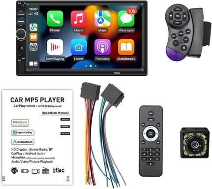 7 inç Din Araba Stereo Alıcısı 2 Din Araba Radyosu Autoradio ekran BT MP5 Oynatıcı Geri Görüş Kamerası Uzaktan Kumanda