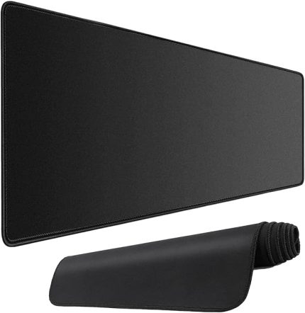 PRO - Dikişli Gaming Mouse Pad, Oyuncu Gamer Mousepad, Uzun ve Büyük Boy XLarge Masa Matı (70x30 cm - XL, Siyah)