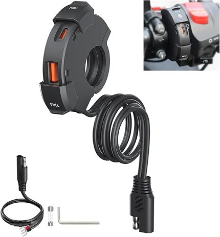12V ~ 24 V Motosiklet için USB Motosiklet Şarj Cihazı PD Tip C ve USB