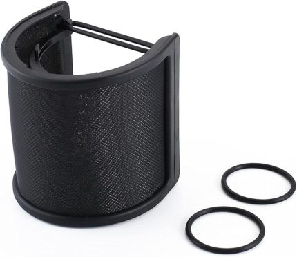 Pop Filtresi Profesyonel Metal Mikrofon Pop Filtre Kalkanı Patlama Önleyici Net Kapasitör Rüzgar Geçirmez Mikrofon Anti Gürültü Net Kapak