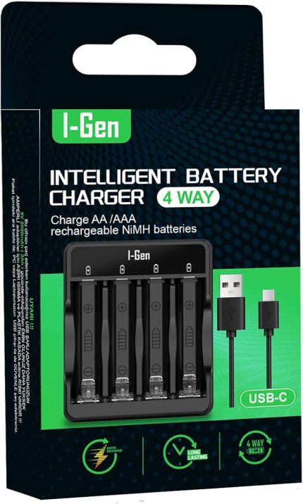G400 4'lü Pil Şarj Aleti AA/AAA Uyumlu Type-C Giriş Akıllı Hızlı Pil Şarj Cihazı