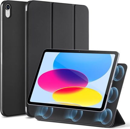iPad A16 için 11./10. Nesil Kapak (2025/2022, 10.9 inç), Kullanışlı Manyetik Kılıf, İki Yönlü Trifold Stand, Hafif Koruma, Otomatik Uyku/Uyanma, İpeksi Pürüzsüz Kapak, Ribaund Serisi, Siyah