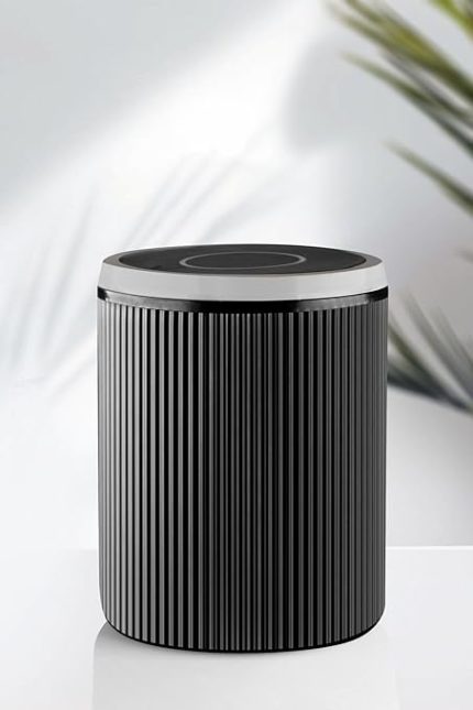 Serisi Siyah Akrilik Çöp Kovası – Silindir, 5 Litre, 25cm, Kolay Temizlenir - 3372