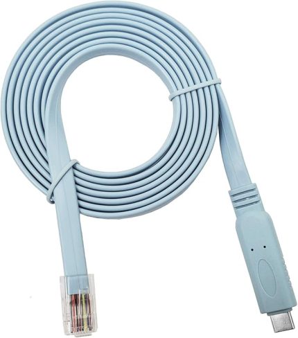 RoutersWholesale FTDI USB-C - RJ45 Konsol Kablosu 1,8 m Uyumlu/Cisco/Windows 7, 8 / Vista/MAC/Linux / RS232 Anahtar Yönlendiricisi (USB-C) için Yedek
