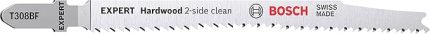 Professional 3x EXPERT ‘Hardwood 2-side clean’ T 308 BF Dekupaj Testere Bıçakları (Plastik kaplı levhalar, Multipleks levha, Uzunluk 117 mm, Aksesuar Dekupaj Testeresi)